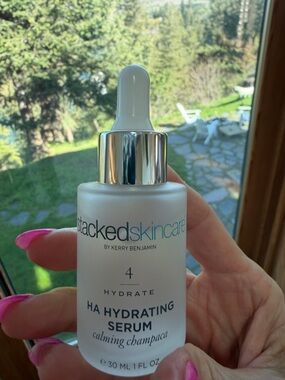 StackedSkincare HA Hydrating Serum – White Bottle with Silver Cap